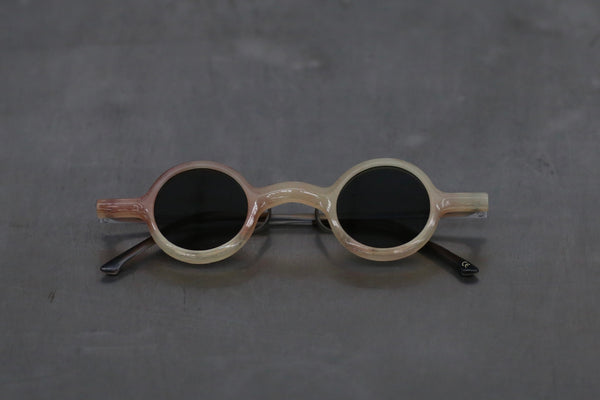 Rigards RG0823 natural horn glasses highly handcrafted RG-RG0823-HPKSHP amber frame dark grey lenses